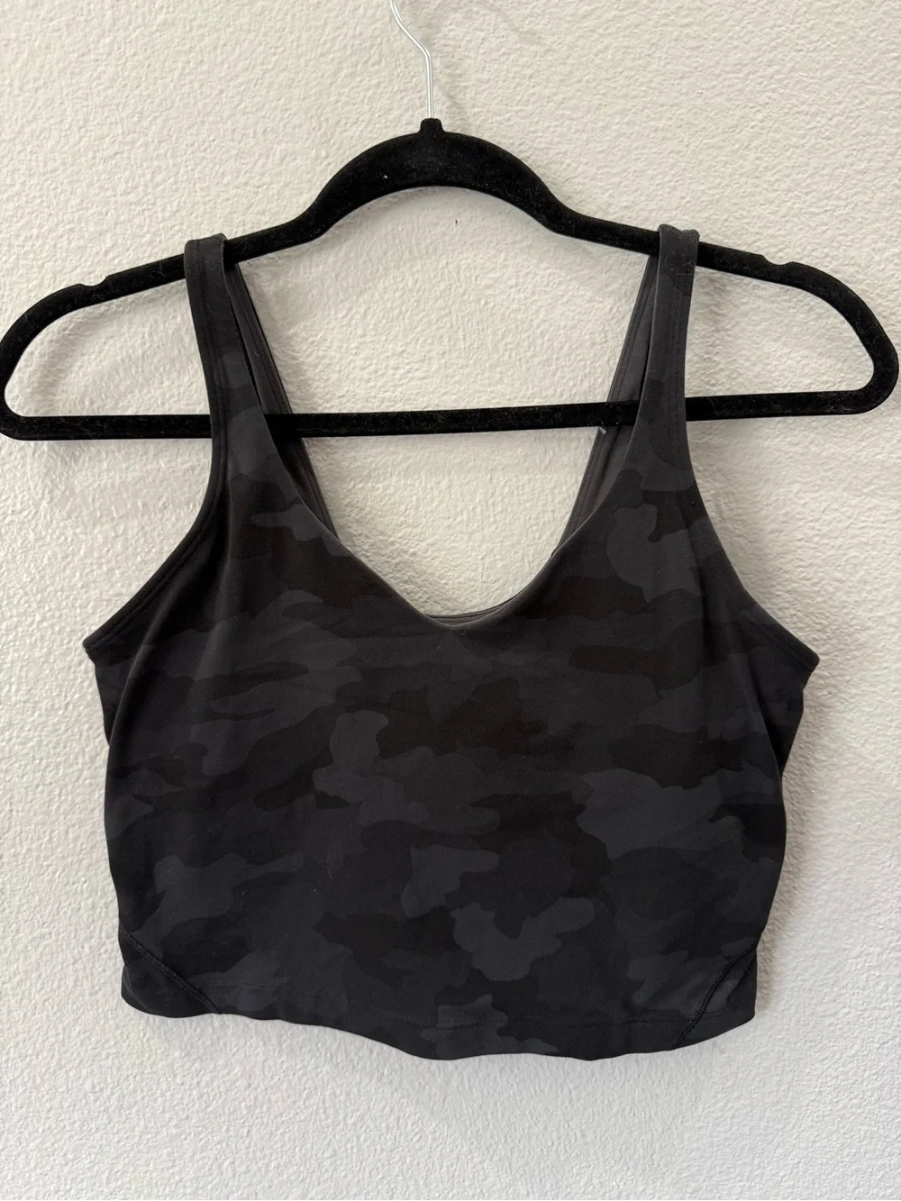 lululemon athletica Black Camo Longline Bralette